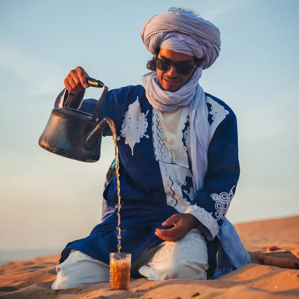 Tea after surfing in Morocco
