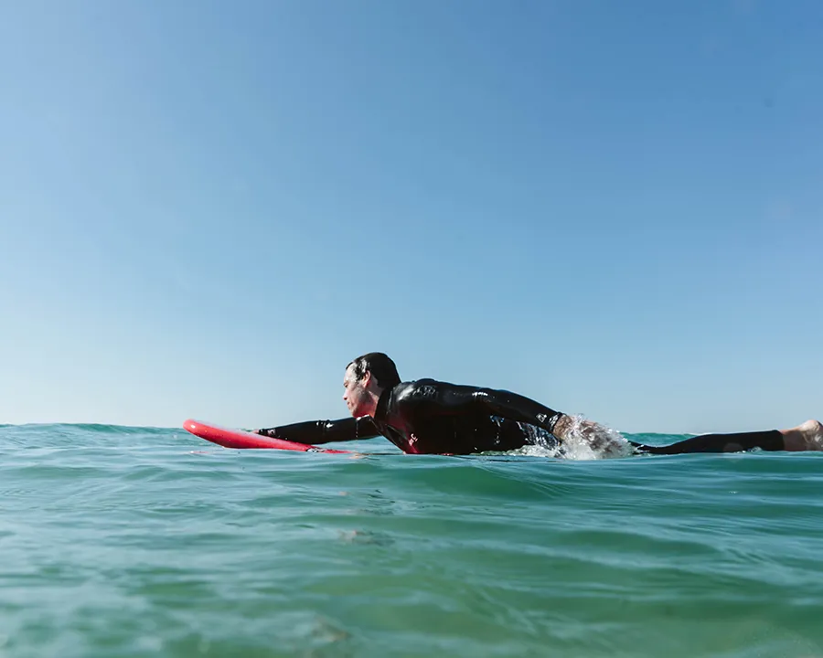Paddling to the lineup
