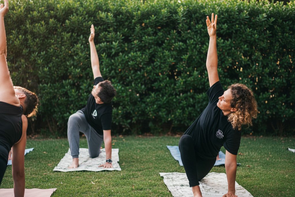 surfcamp-vieux-boucau-frankreich-yoga-session-garten
